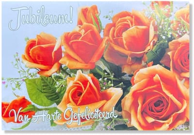 Jubileum! Van Harte Gefeliciteerd Wenskaart - 12x17cm - Gevouwen kaart inclusief envelop