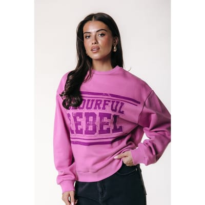 Colourful Rebel  No17 Dropped Shoulder Sweat Candy Pink Size: XS | Long-Sleeved Tops Outlet | Dames | Roze