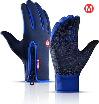 Livano Handschoenen - Touchscreen Handschoenen - Fietshandschoenen - Winter - Heren - Wielrenhandschoenen - Donkerblauw - Maat M