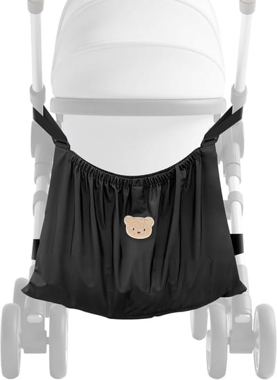 Kinderwagen opbergtas – nylon materiaal – grote capaciteit – geschikt voor paraplu en huisdierartikelen – zwarte beer model