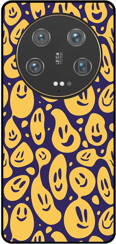 Smartphonica Telefoonhoesje Geschikt voor Xiaomi 13 Ultra met smiley opdruk - TPU backcover case emoji design - Paars Geel geschikt voor Xiaomi 13 Ultra