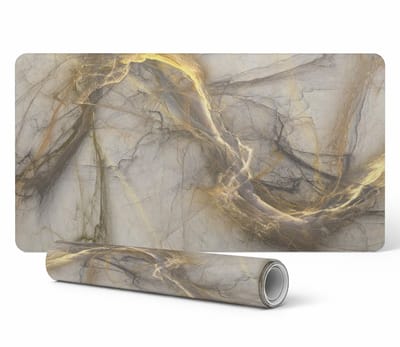 Beschermende decoratieve mat voor op kantoor, etherische chaotische lijnen, 90x45 cm