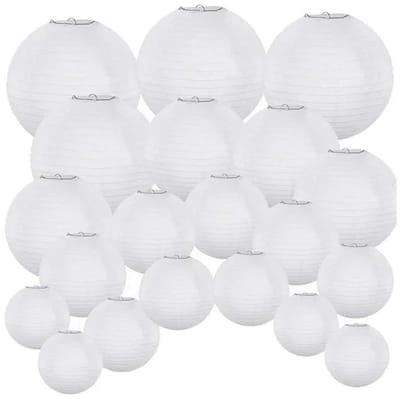 Lampion pakket EXTRA LARGE - wit - BRANDWEREND - 105 st.
