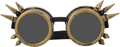 Steampunk Goggles voor Cosplay, Vintage Dubbel Laags Winddicht en Spiked Design, Perfect voor Festivals en Kostuums