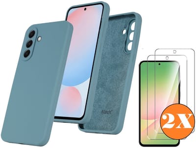 Hoesje geschikt voor Samsung Galaxy A56 Hoesje siliconen Pine Groen siliconen hoesje TPU - met Samsung A56 Screenprotector - 2 stuks