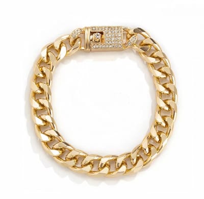 ICYBOY 18K Massieve Klassieke Heren Armband verguld [GOLD-PLATED] [CLASSIC] [18 cm] - Cuban Link Chain Urban Bracelet