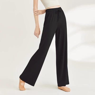 Vêtements d'entraînement de danse pour femmes Pantalons de corps Costume de danse moderne Costume de danse chinoise Danse classique Pantalons de danse ethnique slim droits M