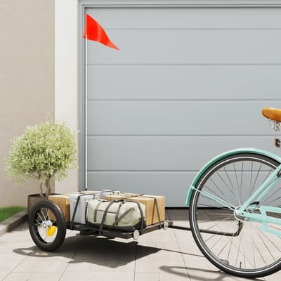vidaXL - Fietstrailer - 122x53x28 - cm - ijzer - zwart