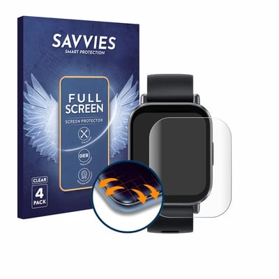 Savvies - Screenprotector voor Xiaomi Redmi Watch 5 Active - Folie Beschermfolie transparant volledig dekking 4 Stuks