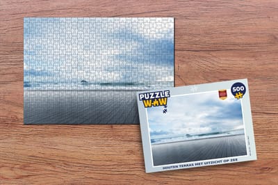 Puzzel Houten terras met uitzicht op zee - Legpuzzel - Puzzel 500 stukjes
