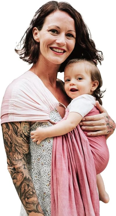 Draagdoek Baby - Draagband Baby - Baby Dragen - Heupontwikkeling Ondersteunend - 60 x 50 cm - Roze