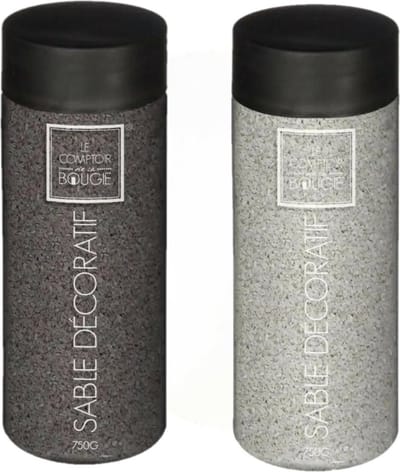Atmosphera Decoratie zand - 2x potjes - grijs en zwart - 750 gram - Zandkorrels - hobby vulmateriaal