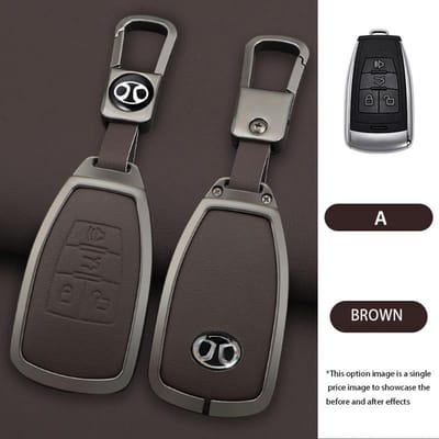 Zinklegering Auto Afstandsbediening Sleutelhoes Cover Beschermende Schaal Fob Voor Baic Senova X25 X35 X55 X65 D50 Voor Changhe Q25 Q35 A6 Auto Accessoire gray