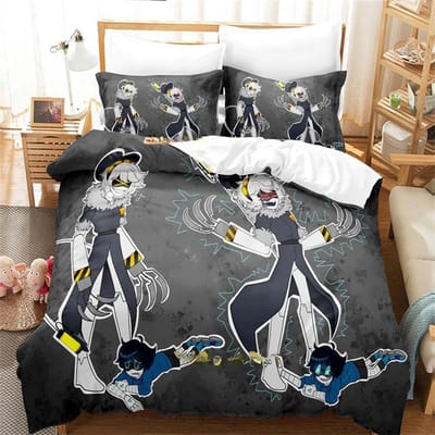 M-Murder Drones Cartoon Print Beddengoedsets Exquise Bedbenodigdheden Set Dekbedovertrek Beddekbedset Beddengoed Luxe Verjaardagscadeau AU Single140x210cm