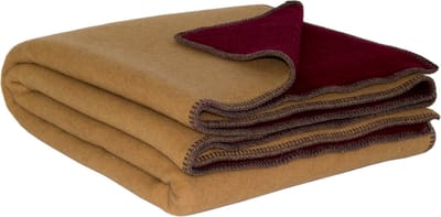 MoST - Wijn & Honing - 2-persoons omkeerbare bed deken - Merino wol - 200 x 220 cm - rood-geel
