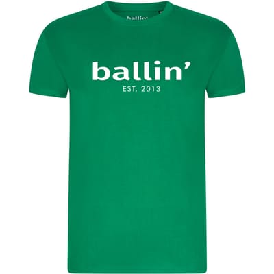 Heren Tee SS met Ballin Est. 2013 Regular Fit Shirt Print - Groen - Maat XXL
