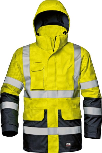 SIR SAFETY MICROLINES COMPLEX Hi Vis Reflecterend Parka Werkjas HEREN Veiligheidsjas Geel Blauw - Vlamvertragend - Antistatisch - Waterdicht