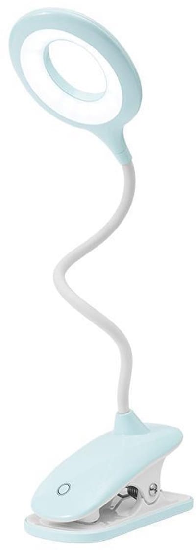 Klemlampen - LED Leeslamp Clip Kantoorlamp voor Kinder met Flexibele Hals USB Opladen E-readers Studie Werk, Blauw