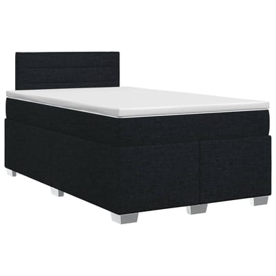 vidaXL - Boxspringbed - met - matras - met - hoofdeinde - Zwart - 120 - x - 190 - cm - Stof