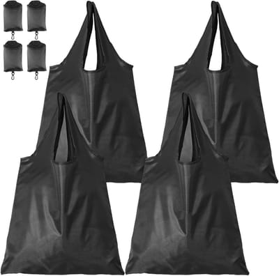 Opvouwbare en duurzame boodschappentassen, herbruikbaar en lichtgewicht, ideaal voor supermarkt en reizen, 4 stuks, 38 x 51 cm