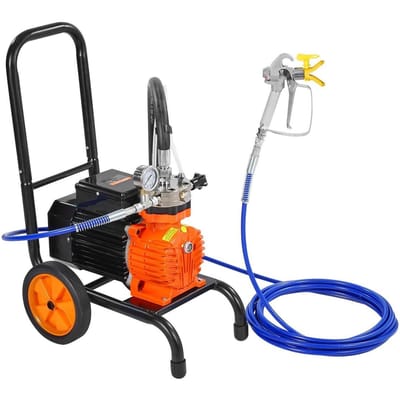 Pulvérisateur de peinture airless sur chariot, pulvérisateur de peinture airless à membrane 900W électrique