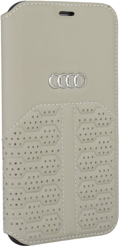 Audi hoesje - Beige - iPhone 12 - 12 Pro - Book Case - A6 Serie - Genuine Leather