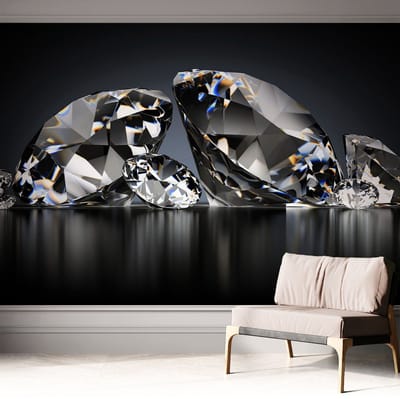 Coloray Zelfklevend Behang - Kristallen schoonheid Zelfklevend fotobehang - 312x250 cm - Zwart Zelfklevend Behang - Voor de woonkamer, voor het kantoor, voor de slaapkamer - Peel-and-stick techniek - Stickerbehang op rol