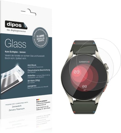 dipos – 2x Matte Pantserfolie geschikt voor Zenwatch Zenara Titanium | 9H Screenprotector