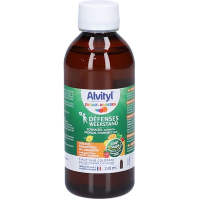 Alvityl Weerstand Siroop - Weerstandsupplement met Vitamine C en Vitamine D voor het Immuunsysteem - Siroop met Propolis en Echinacea - Zonder Kleurstoffen - Fruitmixsmaak - Vanaf 3 Jaar - 240 ml