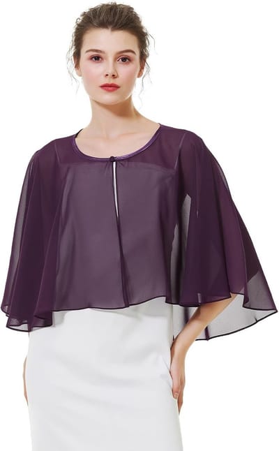 Elegante Chiffon Bolero Vestje met Knopen voor Bruiloft en Feest - Dames Stola en Cape