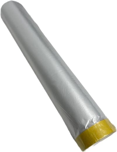 Afplakfolie met tape - Bouwfolie schildertape - Klus klaren - Twee in één - 2400 mm x 16 m - Transparant