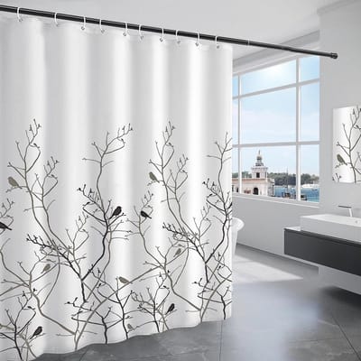 Dailygoods- Douchegordijn Waterdicht - Douchegordijn 240x200 - Douchegordijn Wasbaar - Douchegordijn Ringen - Douchegordijn Anti Schimmel - Douchegordijn Polyester - Badgordijn