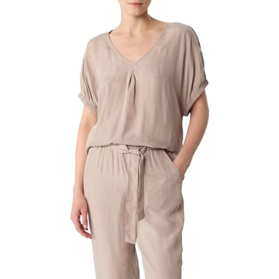 Viskose gemengde blouse met V-hals en raglanmouwen dames COMMA