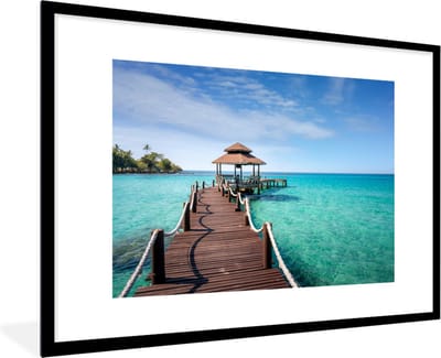 Fotolijst incl. Poster - Zee - Pier - Bar - 90x60 cm - Posterlijst