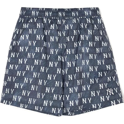 MLB New York Yankees All Over Logo Middelhoge Denim Casual Shorts Unisex shorts Marineblauw 3ASMM0243-50NYS M gray
