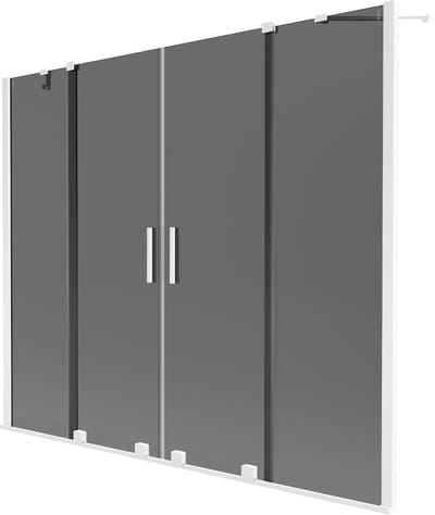 Mexen Velar Duo badwand 2-delige verschuifbaar 170 x 150 , grafiet, wit - 896-170-000-42-20