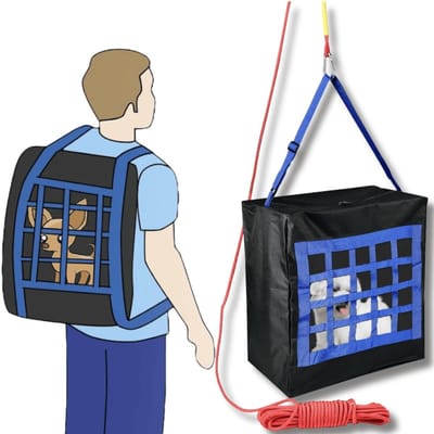 Dailygoods- Huisdier Evacuatie Kit - Brandwerende Rugzak - Huisdier Draagtas - Honden/Katten - 15 m Touw inbegrepen - Levensreddend & Compact - Dierenrugzak