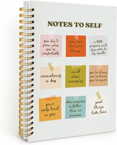 Inspirerend Spiraal Notitieboekje met Harde Kaft voor Dames - Motiverende Quotes en Dagboek
