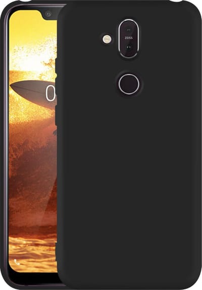 Ultradunne TPU Back cover voor Nokia 7.1 Plus - Nokia 8.1 | Zwart | Mat Finish Case | Luxe Siliconen Hoesje