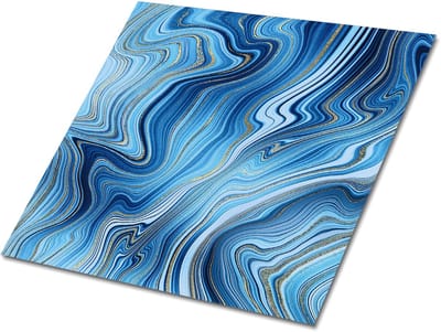 Tulup PVC Tegels - Marmeren Textuur Vinyl Tegels - 30 cm x 30 cm - Blauw Vloer Tegels PVC - Verpakking van 9 stuks - Vinyl Vloer Tegels - Marmer Plaktegels - Zelfklevende PVC Tegels - Plaktegels keuken en Badkamer