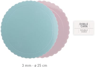 Dekora Cake Board dubbelzijdig roze/blauw 25 cm