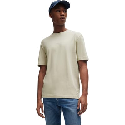 Boss Oversized T-shirt voor heren met Tchup-logo (Licht Beige)