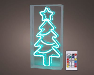 Lumineo - Kerstboom LED Neon - USB – Plastic - Wisselende kleur - H30 cm