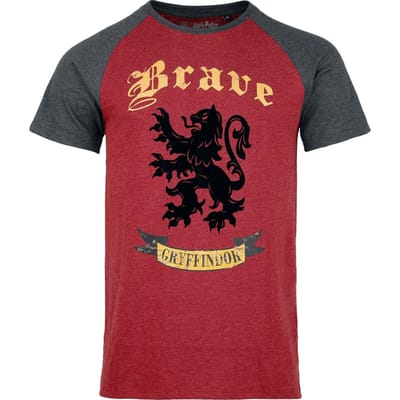 Harry Potter T-shirt - Gryffindor - Brave - S tot XXL - voor Mannen - meerkleurig