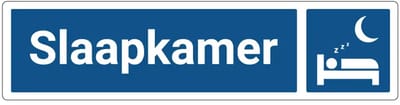 Slaapkamer deurbordje met zelfklevende strip | Forex Re materiaal | 20 x 5 cm