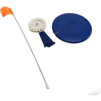 IJsvissen Tip Up Vlag Kit Draagbare Winter Vishengel Indicator Vlag Drijvende Basis Tackle blue