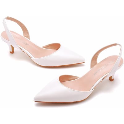 5cm Grote Maat Dunne Hak Puntige Sandalen Achter Sandalen Hoge Hakken Witte Hoge Hakken Dames Gouden Bruiloftsschoenen 38