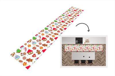 Keukenloper - Loper keuken - Patronen - Eten - Kerst - 300x50 cm - Keukenloper vinyl