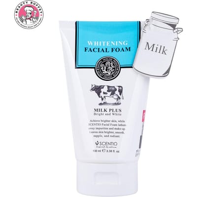 Beauty Buffet SCENTIO Milk Plus Q10 Mousse blanchissante pour le visage 100 ml - Thaï 100 ml. blanc