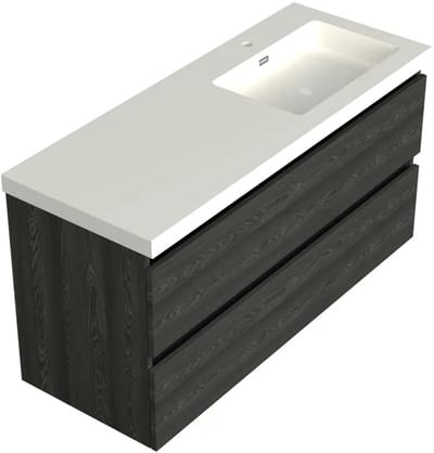 Dutchline Badmeubel Onderkast Rechts – Lumiere – 120x46cm – 2 Lades – 1 Uitsparing